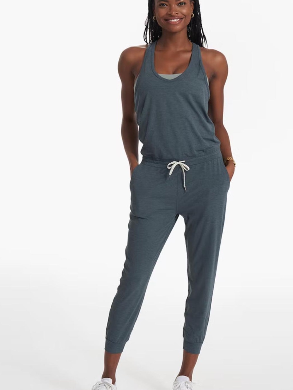 Vuori Casual Charcoal Grayish Blue Women's Jumpsuit Small